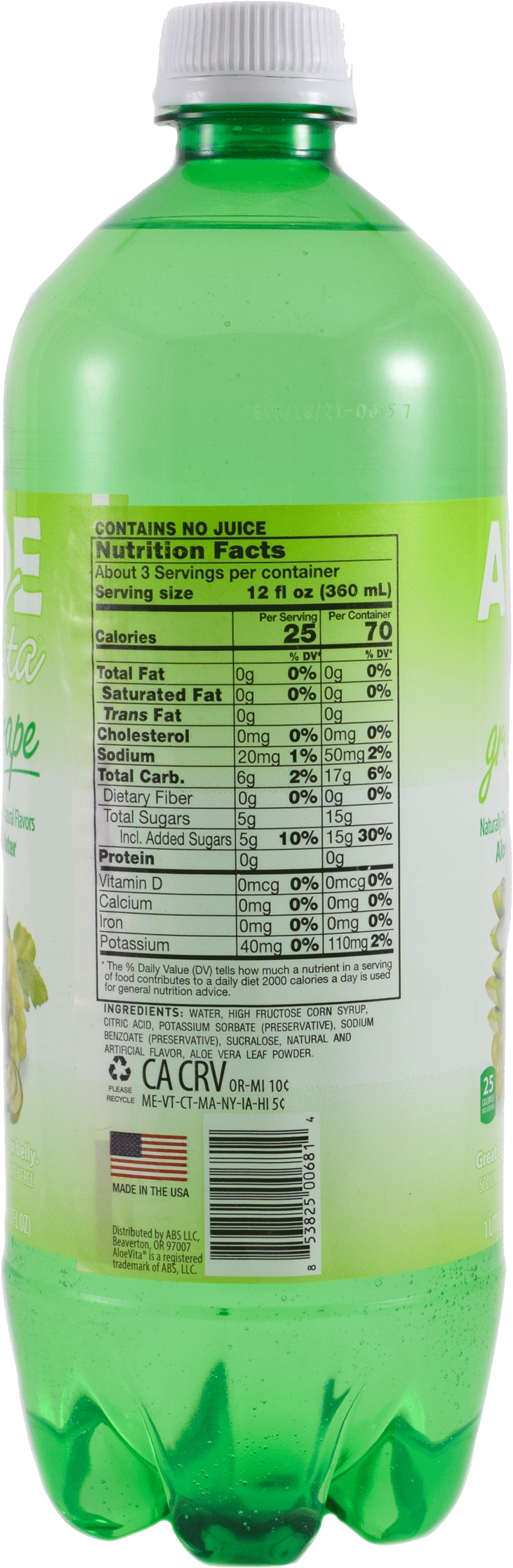 AloeVita 1 liter mango nutritional facts